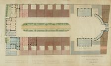 Design for Burlington Place Burlington House site redevelopment, Piccadilly, Westminster..., 1808 Creators: Humphry Repton, John Adey Repton