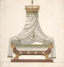 Design for Canopy Bed, 19th century. Creator: Anon