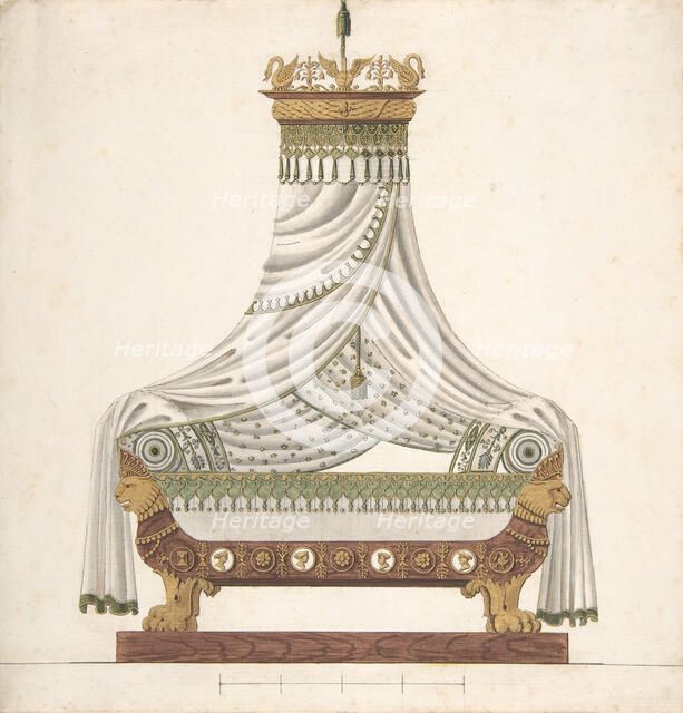 Design for Canopy Bed, 19th century. Creator: Anon.