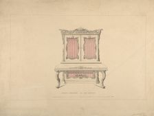 Design for Cabinet Pianoforte, Louis Quatorze Style, 1835-1900. Creator: Robert William Hume