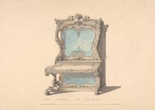 Design for Cabinet Pianoforte, Louis Quinze Style, 1835-1900. Creator: Robert William Hume