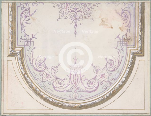 Design for Ceiling of the Duchess of Newcastle's Petit Salon, Hôtel Hope, 1867. Creators: Jules-Edmond-Charles Lachaise, Eugène-Pierre Gourdet.
