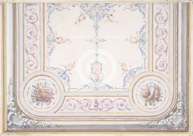 Design for Ceiling of the Duchess of Newcastle's Petit Salon, Hôtel Hope, 1867. Creators: Jules-Edmond-Charles Lachaise, Eugène-Pierre Gourdet.