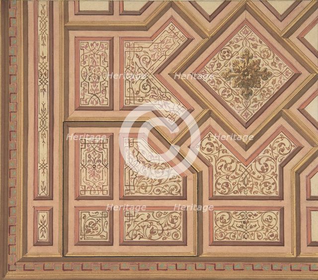 Design for Ceiling, Château de Cangé, second half 19th century. Creators: Jules-Edmond-Charles Lachaise, Eugène-Pierre Gourdet.