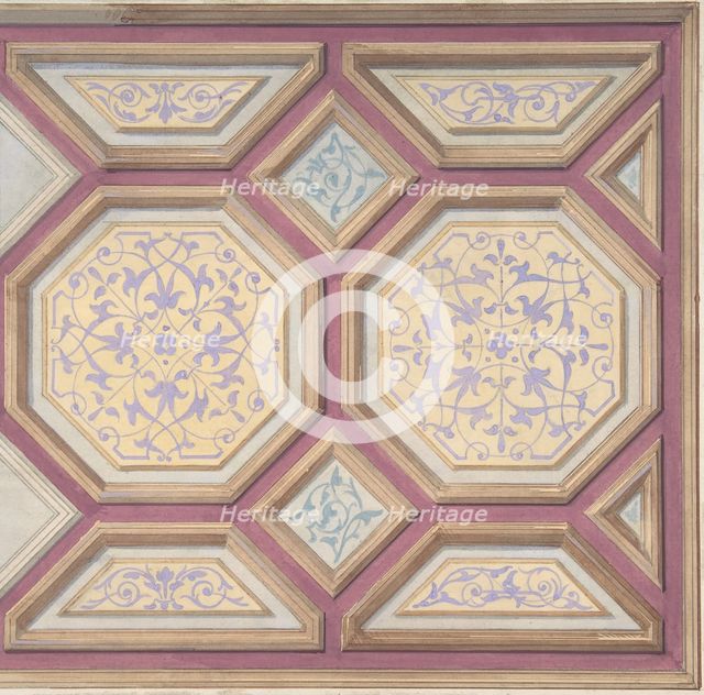 Design for Ceiling, Château de Cangé, second half 19th century. Creators: Jules-Edmond-Charles Lachaise, Eugène-Pierre Gourdet.