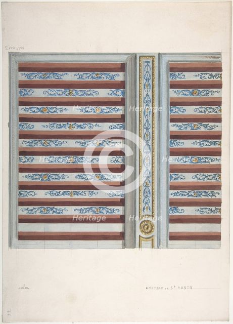 Design for Ceiling, Château de St. Aubin, second half 19th century. Creators: Jules-Edmond-Charles Lachaise, Eugène-Pierre Gourdet.