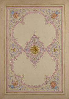 Design for Ceiling Decorated with Lavender Arabesques, 19th century. Creator: Charles Monblond