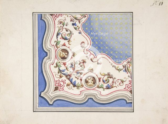 Design for Ceiling Decoration, 1850-70. Creator: Anon.