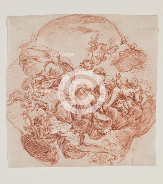 Design for Ceiling Decoration, 18th century. Creator: Manner of François Lemoyne (1700-1800).