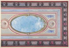 Design for Ceiling: Gallery of Château de Magnitot (recto), ...second half 19th century. Creators: Jules-Edmond-Charles Lachaise, Eugène-Pierre Gourdet