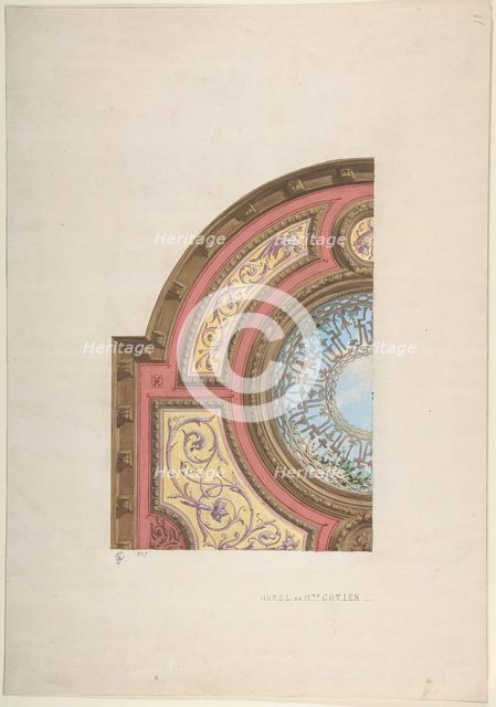 Design for Ceiling, Hôtel Cottier, 1879. Creators: Jules-Edmond-Charles Lachaise, Eugène-Pierre Gourdet.