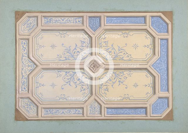 Design for Ceiling, Hôtel Hope, 1867. Creators: Jules-Edmond-Charles Lachaise, Eugène-Pierre Gourdet.
