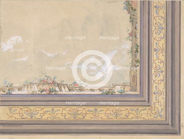 Design for Ceiling, second half 19th century. Creators: Jules-Edmond-Charles Lachaise, Eugène-Pierre Gourdet.