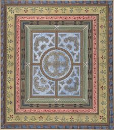 Design for Ceiling with Plant and Arabesque Decoration, 19th century. Creator: Charles Monblond