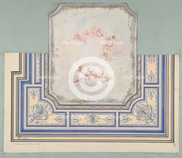 Design for Ceiling with Putti, Hôtel of Doctor Cranchi, 1872. Creators: Jules-Edmond-Charles Lachaise, Eugène-Pierre Gourdet.