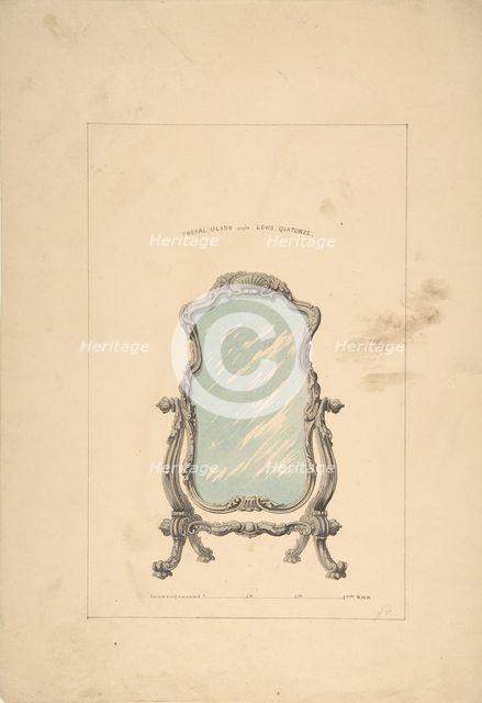 Design for Cheval Glass, 1835-1900. Creator: Robert William Hume.