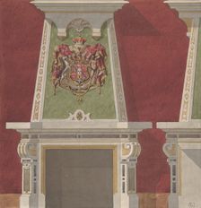 Design for Chimney Piece, Château du Duc de Meternick, Johannisburg, second half 19th century. Creators: Jules-Edmond-Charles Lachaise, Eugène-Pierre Gourdet