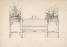 Design for Chinois Bench and Planters, 19th century. Creator: Anon