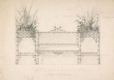Design for Chinois Bench and Planters, 19th century. Creator: Anon