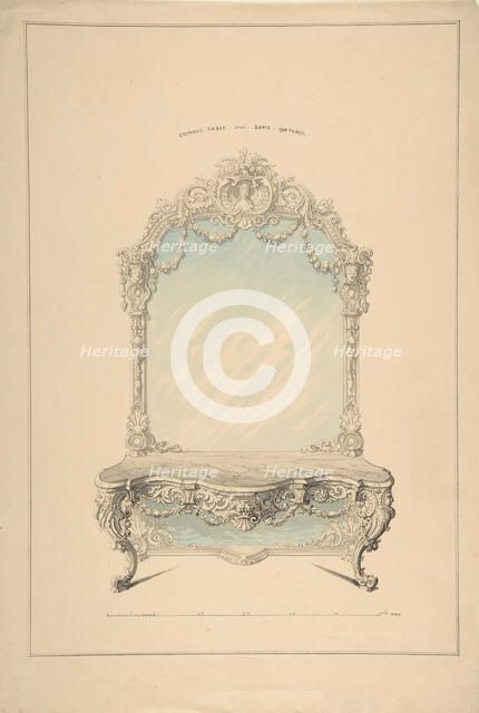 Design for Console Table, 1850-1904. Creator: Robert William Hume.