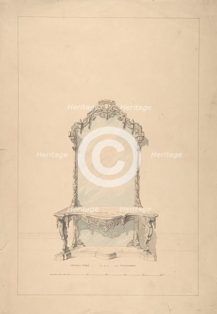 Design for Console Table, 1850-1904. Creator: Robert William Hume.