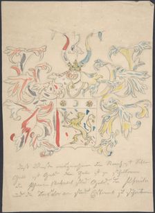 Design for coat of arms, 18th century. Creator: Anon