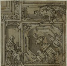 Design for Corner of a Ceiling Decoration, 1590/1614. Creator: Lazzaro Tavarone