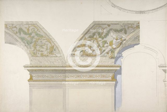 Design for Coving, Hotel de Trevise, 1850-1910. Creators: Jules-Edmond-Charles Lachaise, Eugène-Pierre Gourdet.
