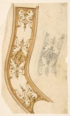Design for decorative border, 1830-97. Creators: Jules-Edmond-Charles Lachaise, Eugène-Pierre Gourdet