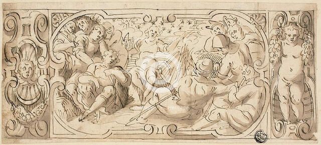 Design for Decorative Frieze with Joseph Interpreting His Dream to His Brothers, n.d. Creator: Unknown.