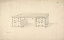 Design for Desk, 1841-84. Creator: Charles Hindley & Sons