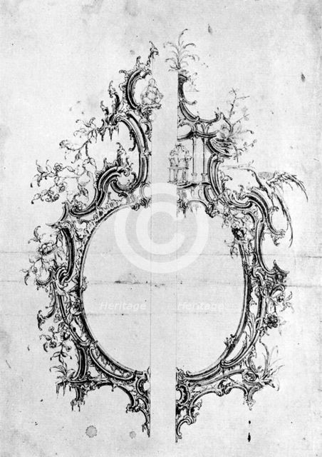 Design for detail on furniture, 1754, (1929).Artist: Henry Copland
