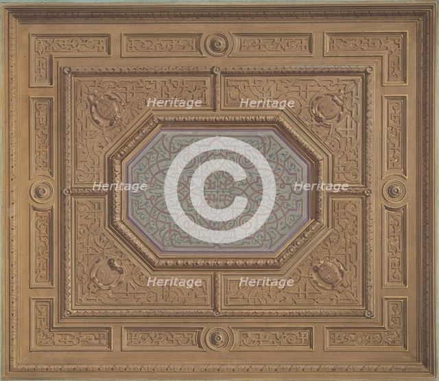 Design for Dining Room Ceiling, Neudeck, second half 19th century. Creators: Jules-Edmond-Charles Lachaise, Eugène-Pierre Gourdet.