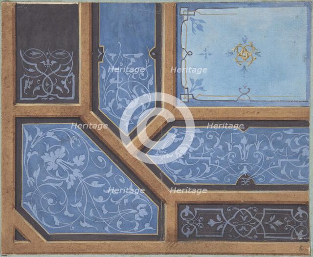 Design for Dining Room Ceiling, Château de Cangé, second half 19th century. Creators: Jules-Edmond-Charles Lachaise, Eugène-Pierre Gourdet.