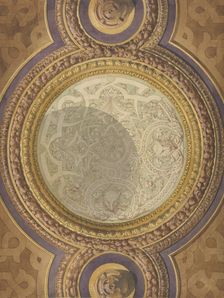 Design for Domed Ceiling for Mme Païva's Chateau at Neudeck, ca. 1877-84. Creators: Jules-Edmond-Charles Lachaise, Eugène-Pierre Gourdet