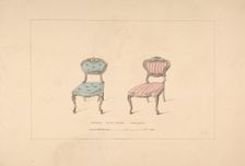 Design for Drawing Room Chairs, Louis Quinze Style, 1835-1900. Creator: Robert William Hume
