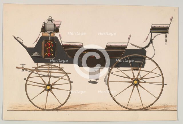 Design for Early Style Drag with No Top, ca. 1860. Creator: Brewster & Co.