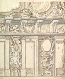 Design for Elevation for Elaborate Wall and Vault with the Savoya Arms, 1700-1780. Creator: Anon