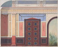 Design for Elevation of Ceiling and Wall, Deepdene, Dorking, Surrey, 1875-79. Creators: Jules-Edmond-Charles Lachaise, Eugène-Pierre Gourdet