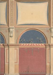 Design for Elevation of Gallery Bay, Deepdene, Dorking, Surrey, 1875-79. Creators: Jules-Edmond-Charles Lachaise, Eugène-Pierre Gourdet