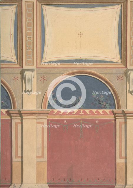 Design for Elevation of Gallery Bay, Deepdene, Dorking, Surrey, 1875-79. Creators: Jules-Edmond-Charles Lachaise, Eugène-Pierre Gourdet.