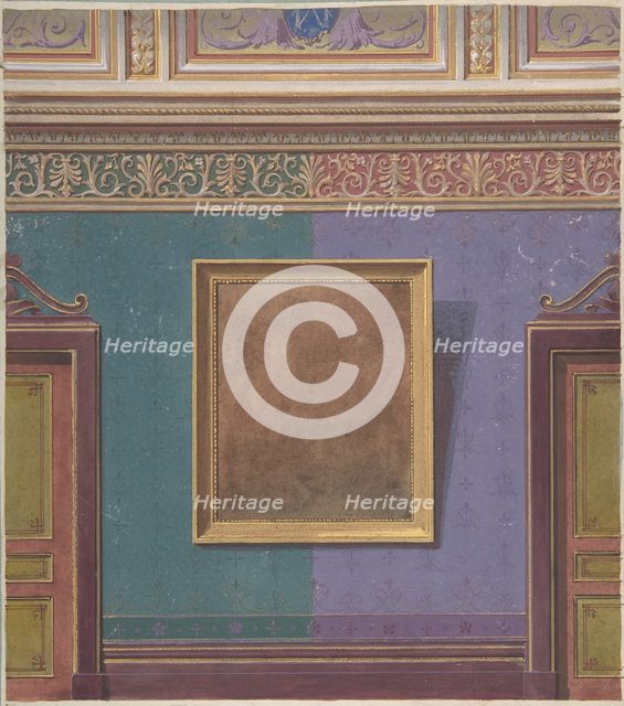 Design for Elevation of the Duchess of Newcastle's Bedroom, Hôtel Hope, 1867. Creators: Jules-Edmond-Charles Lachaise, Eugène-Pierre Gourdet.