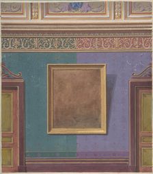 Design for Elevation of the Duchess of Newcastle's Bedroom, Hôtel Hope, 1867. Creators: Jules-Edmond-Charles Lachaise, Eugène-Pierre Gourdet