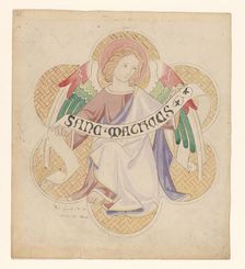Design for embroidery: angel, symbol of St Matthew the Evangelist, c.1850-c.1875. Creator: Hardman & Co.