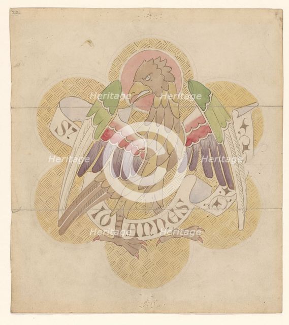Design for embroidery: eagle, symbol of St John the Evangelist, c.1850-c.1875. Creator: Hardman & Co..