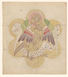 Design for embroidery: eagle, symbol of St John the Evangelist, c.1850-c.1875. Creator: Hardman & Co.