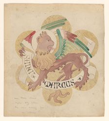 Design for embroidery: lion, symbol of St Mark the Evangelist, c.1850-c.1875. Creator: Hardman & Co.