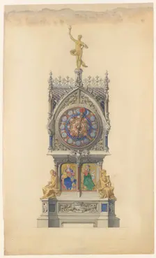 Design for Enameled Clock, ca. 1882. Creator: Lucien Falize