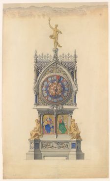 Design for Enameled Clock, ca. 1882. Creator: Lucien Falize