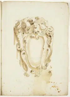 Design for Escutcheon, with Artist's Instruments, n.d. Creator: Unknown